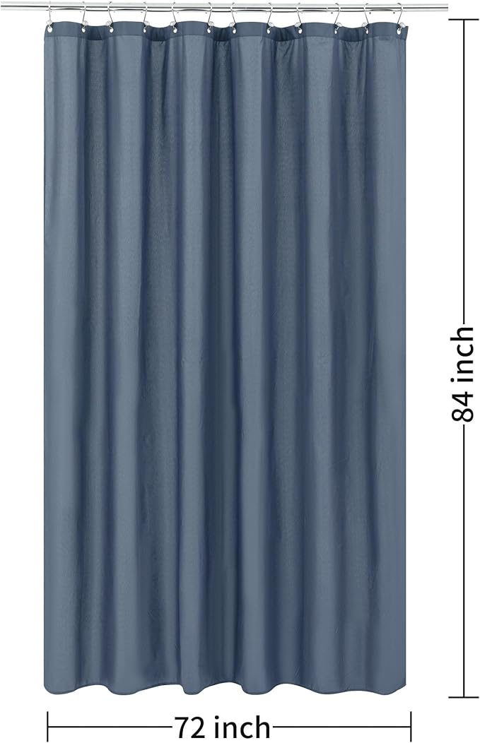 ALYVIA SPRING Extra Long Fabric Shower Curtain Liner Waterproof - 72" x 84", Soft & Lightweight XL Shower Curtain with 3 Magnets, Machine Washable - 72x84, Stone Blue