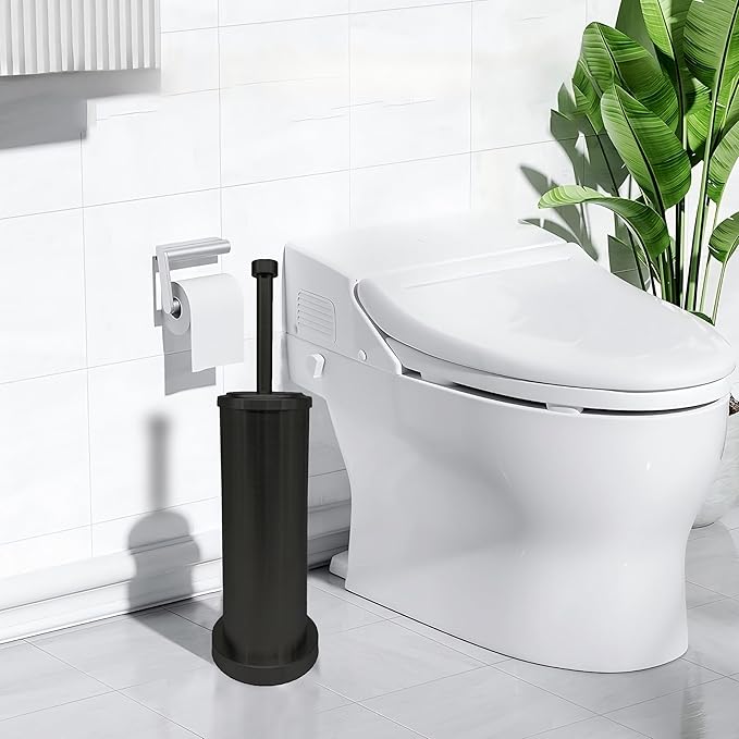 Matte Black Toilet Bowl Brush with Holder, Durable Bathroom Cleaning Tool, Modern Design for Easy Toilet Maintenance, Bathroom Cleaner Brush for Efficient Cleaning and Hygiene