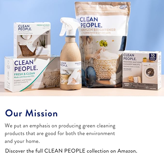The Clean People Dishwasher Tablets - Cuts Grease & Rinses Sparkling Clean - Residue-Free - Phosphate Free Dishwashing Tablets (60 Count, Lemon Verbena)