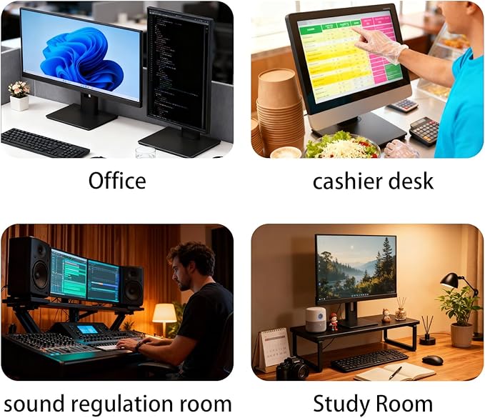 2026 Version Ergonomic VESA Monitor Stand, 150mm Spring Height adjustment, Tool-Free Base, Swivel, Tilt & Rotation, for 15–22" Monitors, 5.07–5.95 lb, 100x100mm Vesa Mount (5.07~5.95LB)