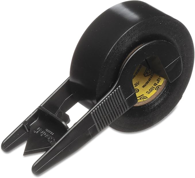EAR MMM194NA Super 33+ Vinyl Electrical Tape with Dispenser, 200' Length x 1/2" Width, Black