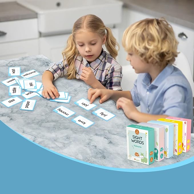 WJPC 300 Cards, 580PCS High Frequency Sight Words Flash Cards for (1st, 2nd, 3rd Grade, First Second Third Grade Prefix Suffix 6,7,8,9,10,11 Years Ages Kids Boys Girls
