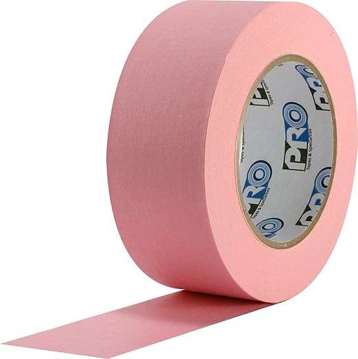 ProTapes Colored Crepe Paper Masking Tape, 60 yds Length x 3/4" Width, Pink (Pack of 48)