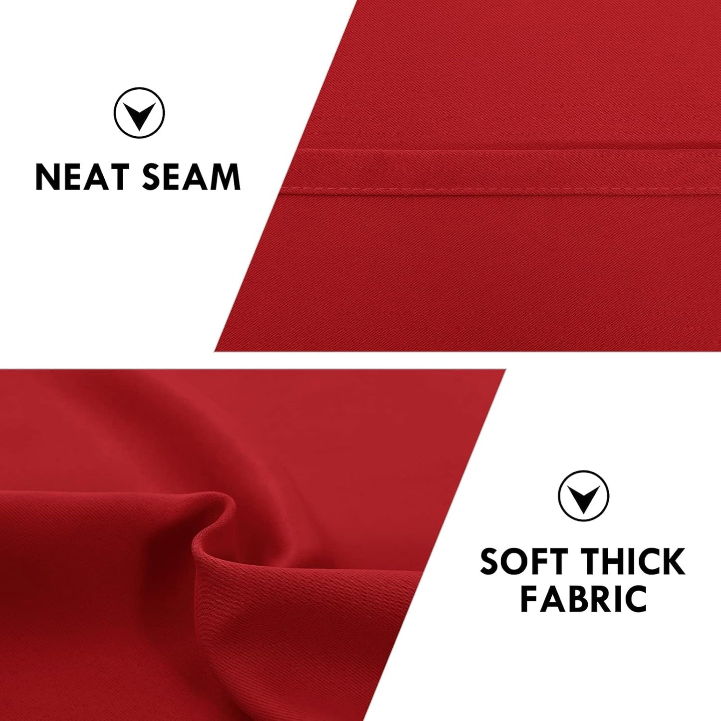 DWCN Christmas Blackout Curtains Room Darkening Thermal Insulated Bedroom Curtains Window Curtain Panels, 52 x 84 inches Long, Set of 2 Red Rod Pocket Drapes