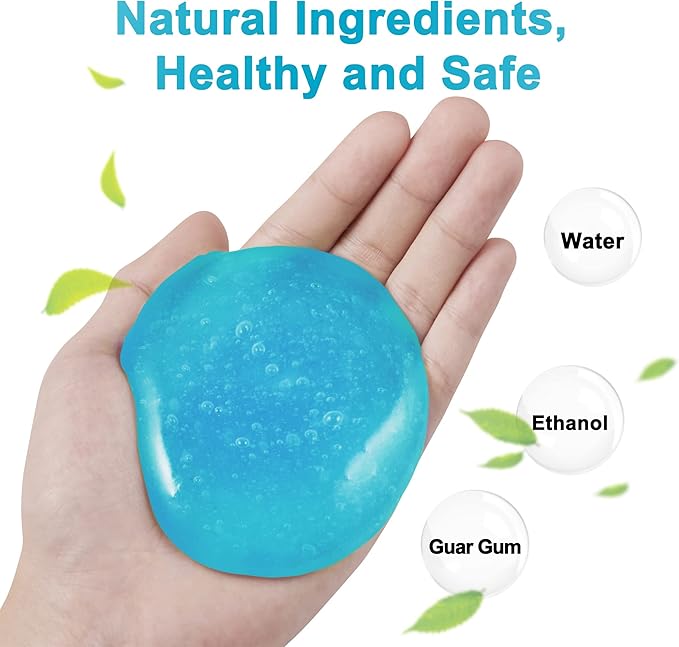 FiveJoy Universal Car Cleaning Gel Detailing Putty, Car Goop Cleaner Car Interior Cleaner Putty for Home, Office, Keyboard, Computer Blue, 4Pack 22.4oz