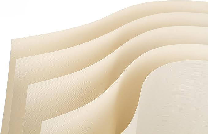 Cardstock 12x12 Scrapbook Paper Pack - Textured Heavy Duty Ivory Paper for Die Cutting, Card Making, Crafts - 60 Square Sheets, 80lb (216gsm), Solid Core