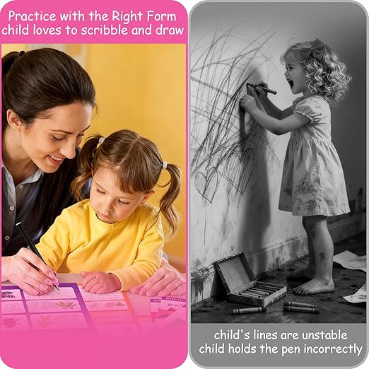 Magic Grooved Writing Practice for Kids Age 3-5,Reusable Groove Handwriting Workbooks,Preschool Learning Activities with Mini Alphabet Phonics&Auto-Disappearing Pen(4-Book)