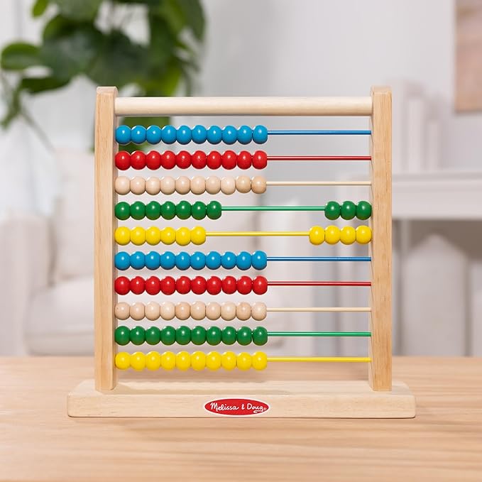 Melissa & Doug Abacus - Classic Wooden Educational Counting Toy With 100 Beads