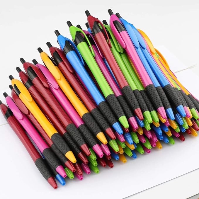 Pens Bulk, 60 Pack Gripped Slimster Ballpoint Pens Black Ink 1.0mm Medium Point Smooth Writing, Click Pens with Comfort Grip for Teachers, Students, Restaurant Servers, School & Office Use