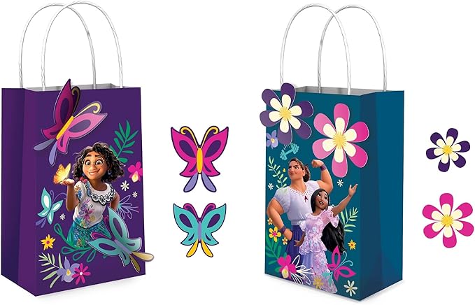 Create Your Own Paper Bag with Add-ons (Pack of 8) - 8.25" x 5" x 3.25" - Perfect for Kids' Parties & Gifts, Encanto