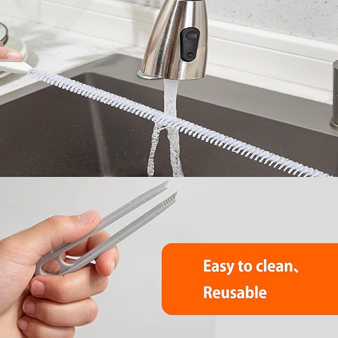 Upgraded Sink Drain Overflow Cleaning Brush, 23.6" Sewer Drain Brush, Bendable Long Pipe Cleaners, Household Sewer Hair Catcher with Cleaning Forceps
