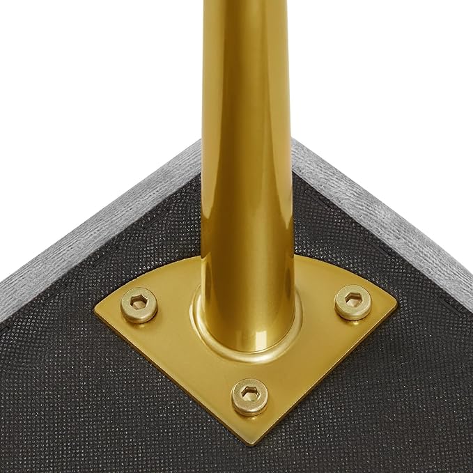 Yaheetech Modern Ottoman Bench Velvet Bench Upholstered Footrest with Gold Metal Legs and Padded Seat Gray