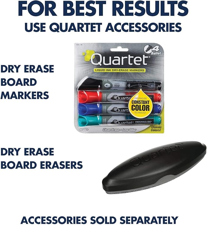 Quartet Magnetic Dry Erase White Board, 2' x 1-1/2 Whiteboard, Nano-Clean Surface Resists Ink Stains, Silver Aluminum Frame (SM531)