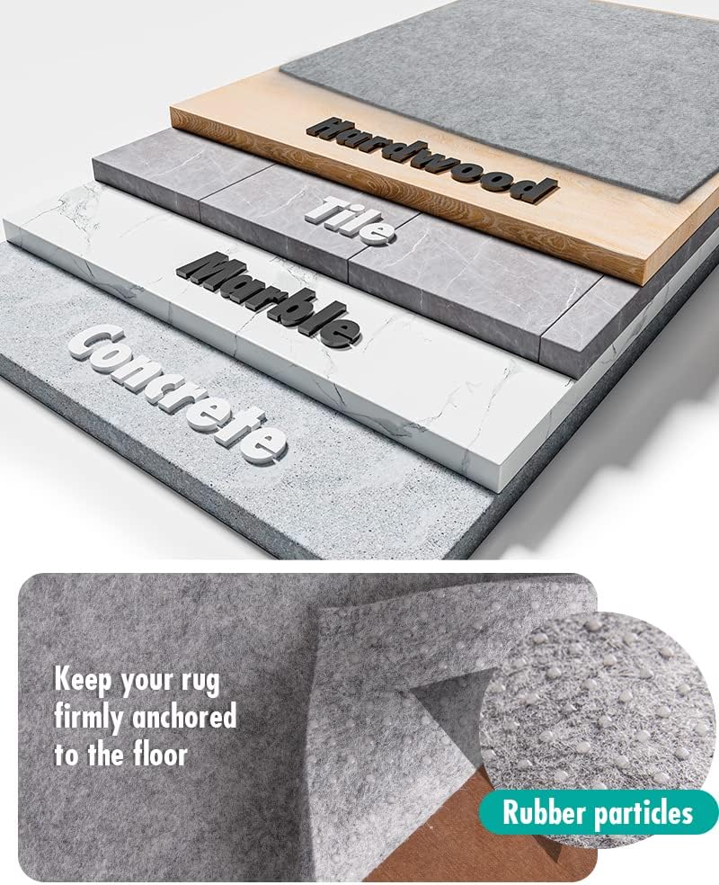 Non Slip Rug Pad Gripper - 2.6x18 Feet 1/8” Extra Thick Felt Under Rug for Runner Rugs and Hardwood Floors,Super Cushioned Non Skid Carpet Padding