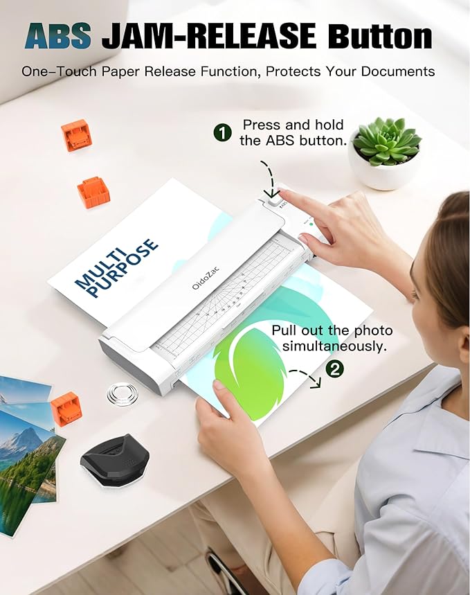 Laminator Machine 13 Inch Lamination Machine with Auto Paper Feed, Never Jam A3 Thermal Lamination, 20 Laminating Sheets 10-in-1 Laminator with Cutter, Trimmer & Corner Rounder for Office School Home