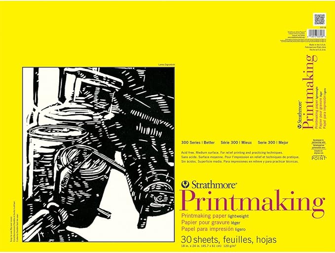Strathmore 300 Series Lightweight Printmaking Pad, 18 by 24", 30 Sheets