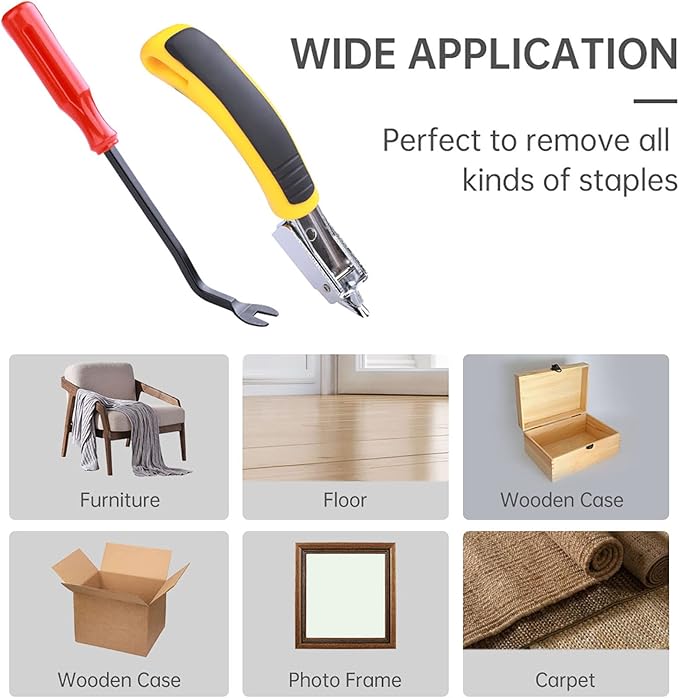 2PCS Upholstery and Construction Staple Remover with Tack Puller Tool, Nail Puller, Carpet Remover, for Removing Various Staples for Furniture, Floor, Wooden Case, Carton, Photo Frame, Carpet