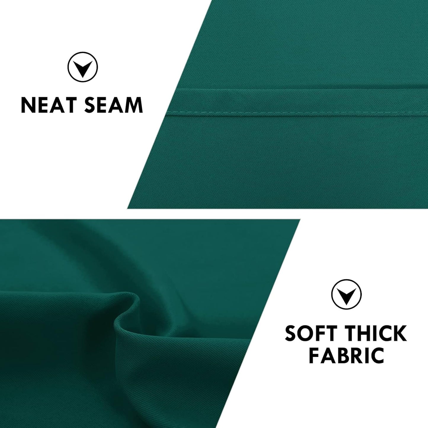 DWCN Blackout Curtains Thermal Insulated, Energy Saving & Noise Reducing Bedroom and Living Room Curtains, Hunter Green, W 42x L 63 Inch, Set of 2 Rod Pocket Curtain Panels