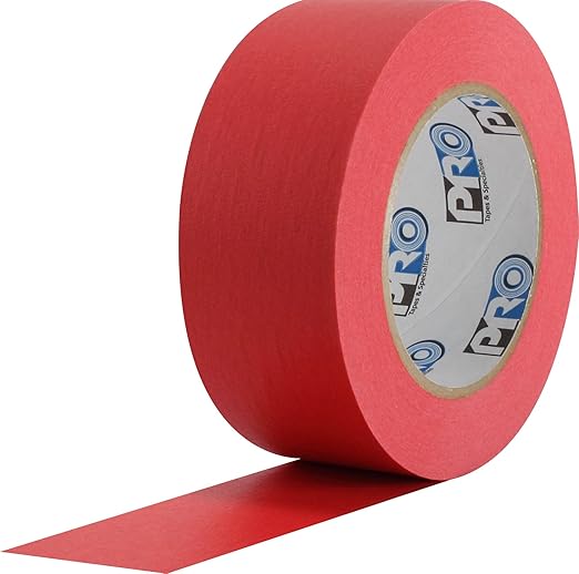 ProTapes Colored Crepe Paper Masking Tape, 60 yds Length x 1" Width, Red (Pack of 36)