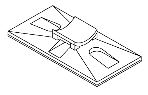 3M Cable Tie Mounting Base CTB2X1BGA-C Black, 2-way Adhesive Mount