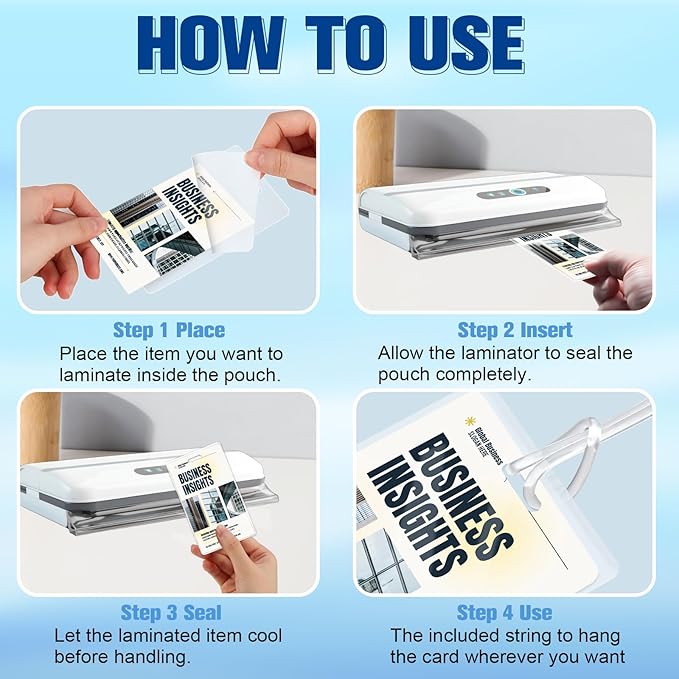 200 Pieces 10 Mil 2 1/2" x 4 1/4" Luggage Tag Laminating Pouches with Slot Hole Loops Thermal Lanyard Thermal Laminate Pouch Tags Kit Resealable for Work Permits Pass Cards Student ID Cards