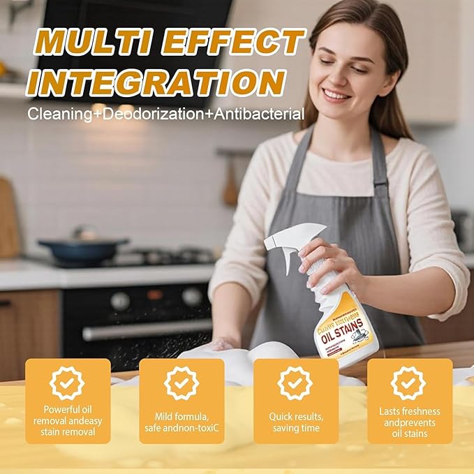 Grease Remover,Heavy Oil Stain Cleaner Kitchen,Clean Up Kitchen Oil Stains, 2025 Upgrade Cleaner Spray Degreaser Cleaner, Grease Remover for Pot, Stoves and Range Hoods (3)