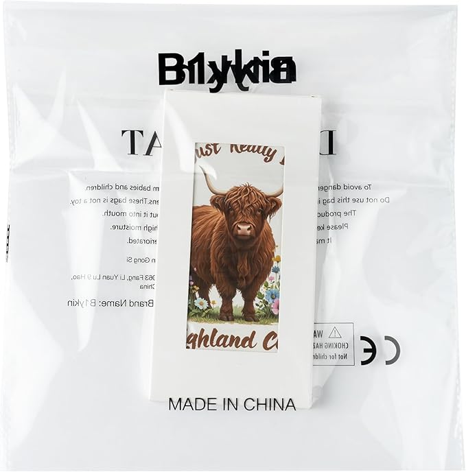 B1ykin Cute Sticky Notes Set - I Just Really Like Highland Cow Self-Stick Notes Pad, 550 Sheets Writing Memo Pages Sticky Notepad for Teacher Appreciation Gift, School Party Supplies (Wildflower Cow)