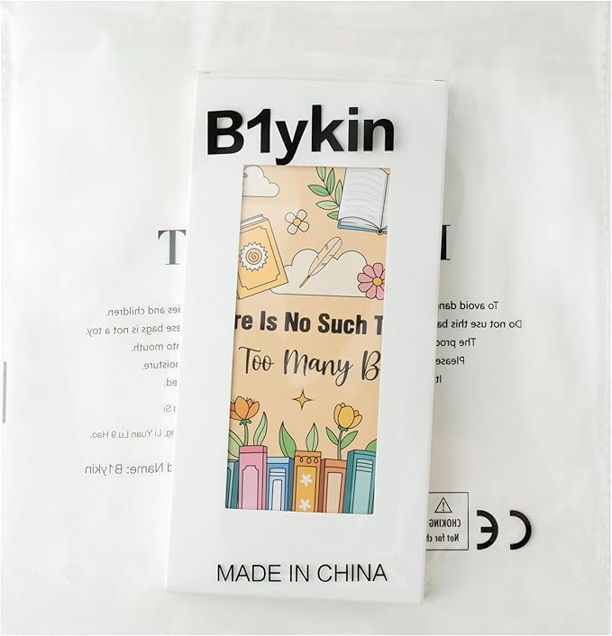 B1ykin Cute Sticky Notes Set - There is No Such Thing As Too Many Books Self-Stick Notes Pad, 550 Sheets Writing Memo Pages Sticky Notepad for Teacher Appreciation Gift, School Office (Book Lovers)