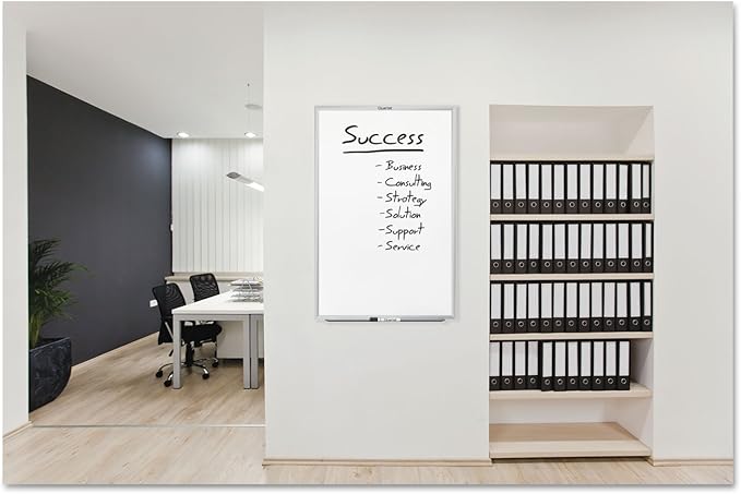 Quartet Whiteboard, Dry Erase Board, Magnetic, 8' x 4', Nano-Clean Surface Resists Ink Stains, Accessory Tray and 1 Dry Erase Marker, Silver Aluminum Frame (SM538)