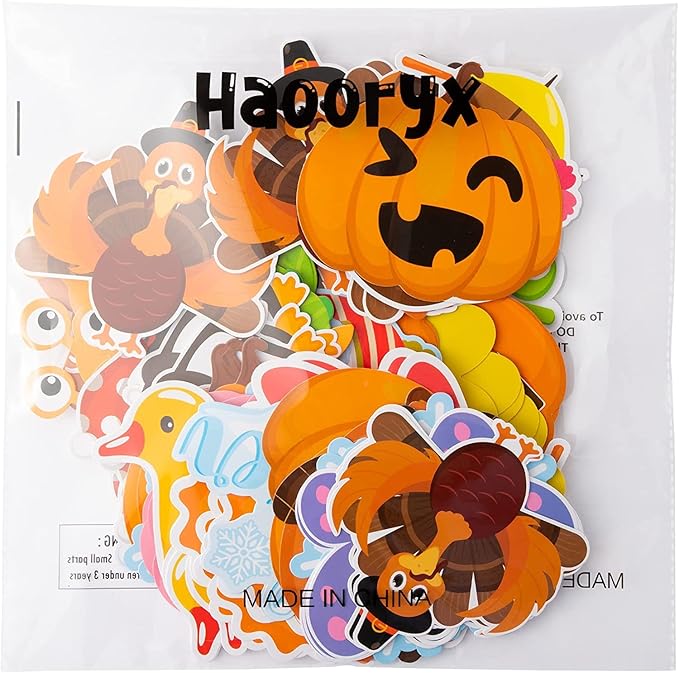Haooryx Spring Summer Fall Winter Classroom Cutouts Bulletin Board Set - 120Pcs Seasonal Classroom Decoration Paper Cut-Outs Blackboard Border Trim for School Classroom Whiteboard Window Wall Decor