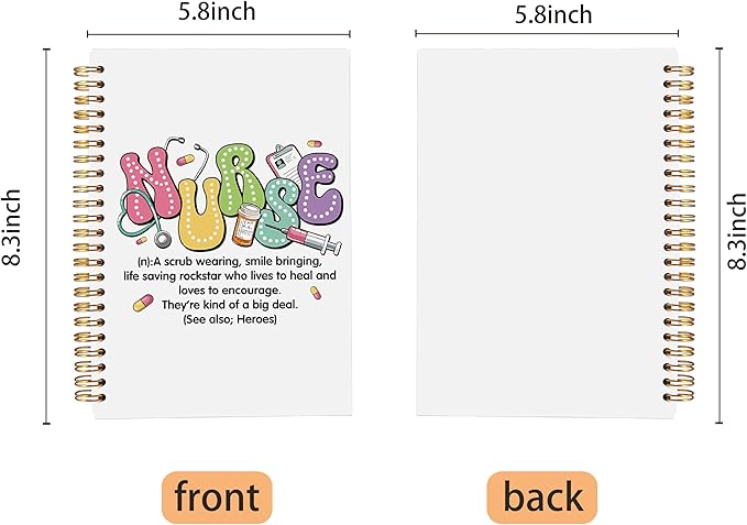 Ecezatik Nurse Appreciation Gifts Notebook, Groovy Nurse Journal, Nursing Medical Graduation Gifts, Nursing Aesthetic Spiral Notebook 5.5x8.3 Inch