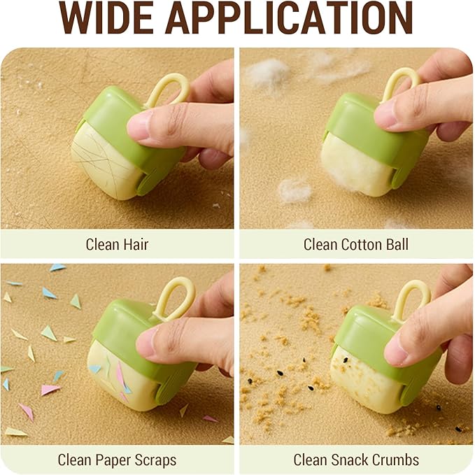 Mini Portable Lint Roller, Reusable Lint Rollers, Washable Sticky Roller for Pet Hair Debris Removal Tool - Mini Lint Roller for Purse and Household (Beige)