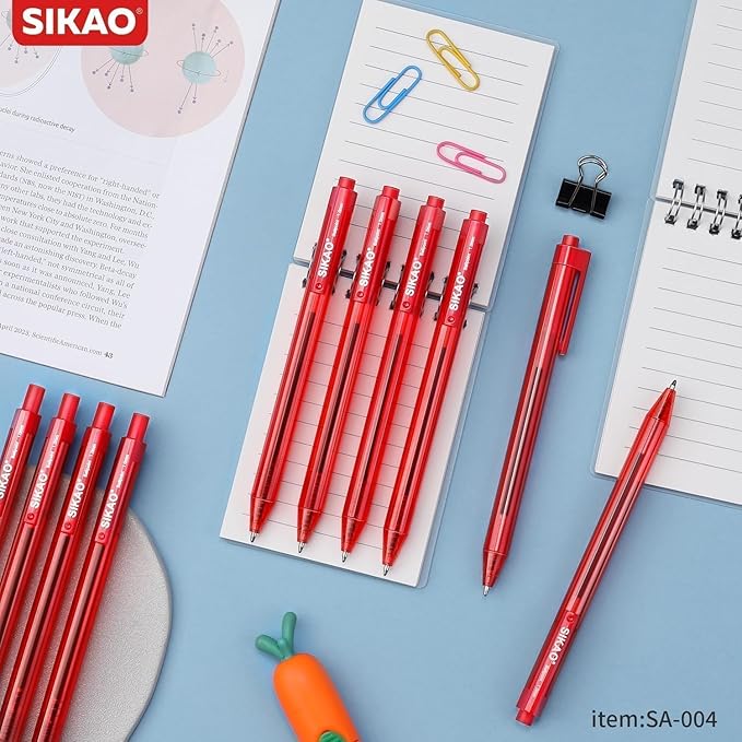 Red Pens, 16 Pack Retractable Ballpoint Pens, Red Ink 1.0mm Medium Point, Smooth Writing No-Smear Click Pens for Teachers Grading, Students Note-Taking, Office Proofreading & School Supplies