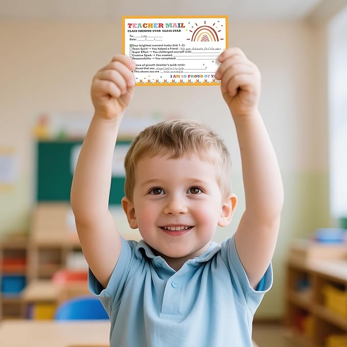 60Pcs Boho Teacher Notes to Parents – Happy Mail Brag Cards, Praise Student Behavior, Classroom Must-Haves for Preschool Kindergarten Elementary School Supplies