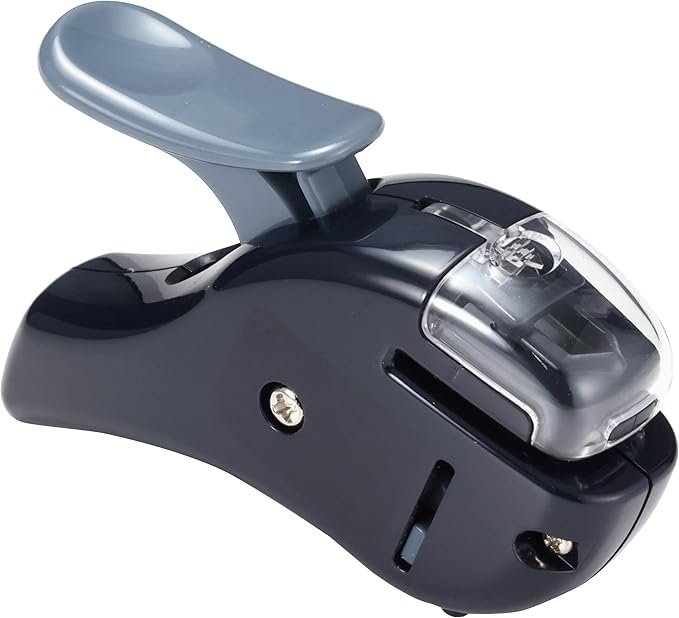 Kokuyo Stapleless Stapler, Harinacs Handheld Staple-Free, Up to 5 Sheets No Staple Binding, Portable Holeless Compact Alpha, Black, Japan Import (SLN-MSH305DB)