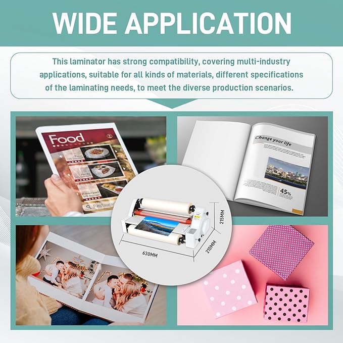 18inch Cold Hot Roll Laminator with 2 Rolls of Thermal Laminating Film (1 Inch Core, 0.8 mil,17.3in W×656ft L), V480 Laminating Machine, Single & Double-Sided Thermal Laminator, Digital Display, 110V
