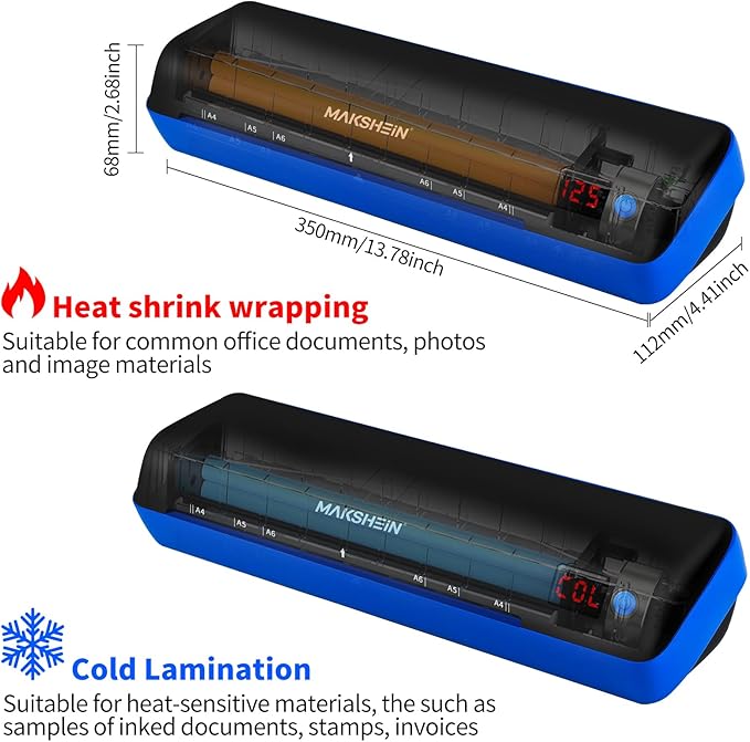 9 Inch Laminator Machine, 30s preheating, 500mm/min Gluing Speed, 10 in1 A4 Thermal Laminator Machine with Never Jam Technology, Use for Home Office School
