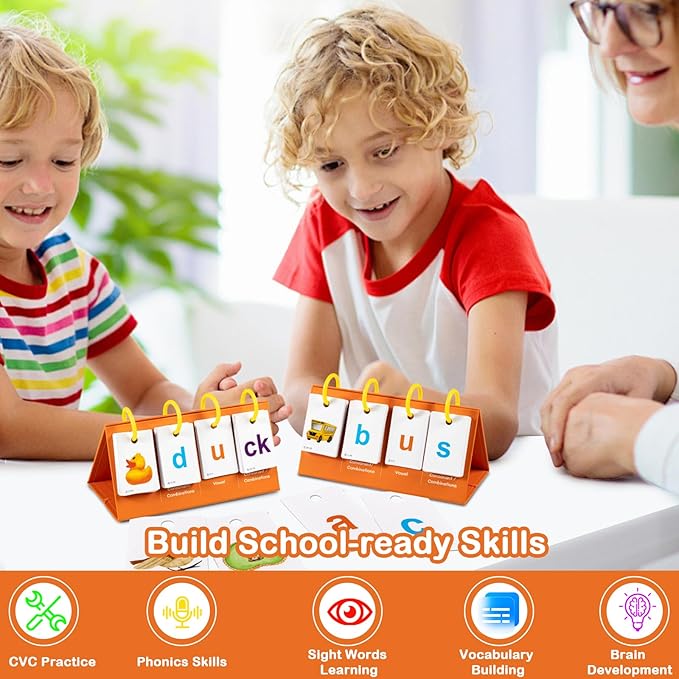 Sight Words Flash Cards for Kindergarten, Phonics Flash Cards, CVC Word Games Pocket Chart, Classroom Learning Activities, Phonics Games for Reading, Speech Therapy Materials for Kids