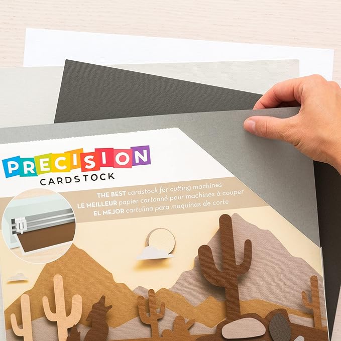 American Crafts Precision Cardstock Pack 80lb 12"X12" 60/Pkg-Neutral/Textured