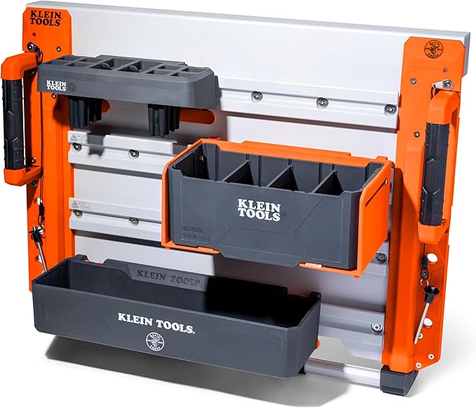 KLEIN TOOLS BC700WA LiftPro 24-Inch Wall Mount System, Heavy-Duty Modular Tool Organization with Four Interior and One Exterior Rail, 50-Pound Capacity Per Rail For Man Lift and Scissor Lift
