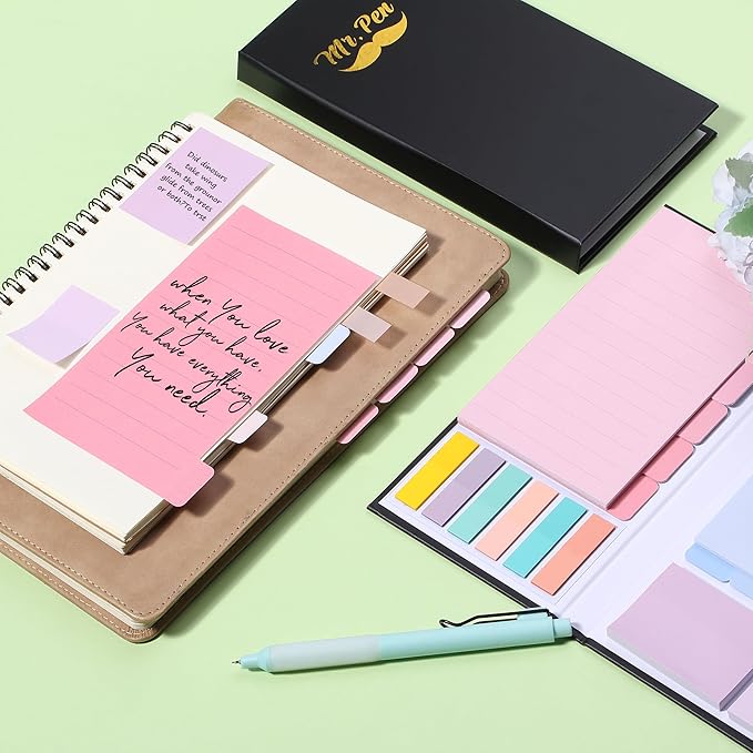 Mr. Pen- Sticky Notes Set, 410 Pack, Pastel Macaron Divider Sticky Notes, Planner Sticky Note Dividers Tabs