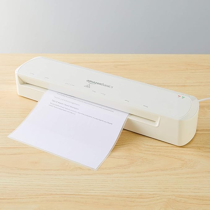 Amazon Basics 12-Inch Thermal Laminator Machine, Easy to Use for Home Office or School,White