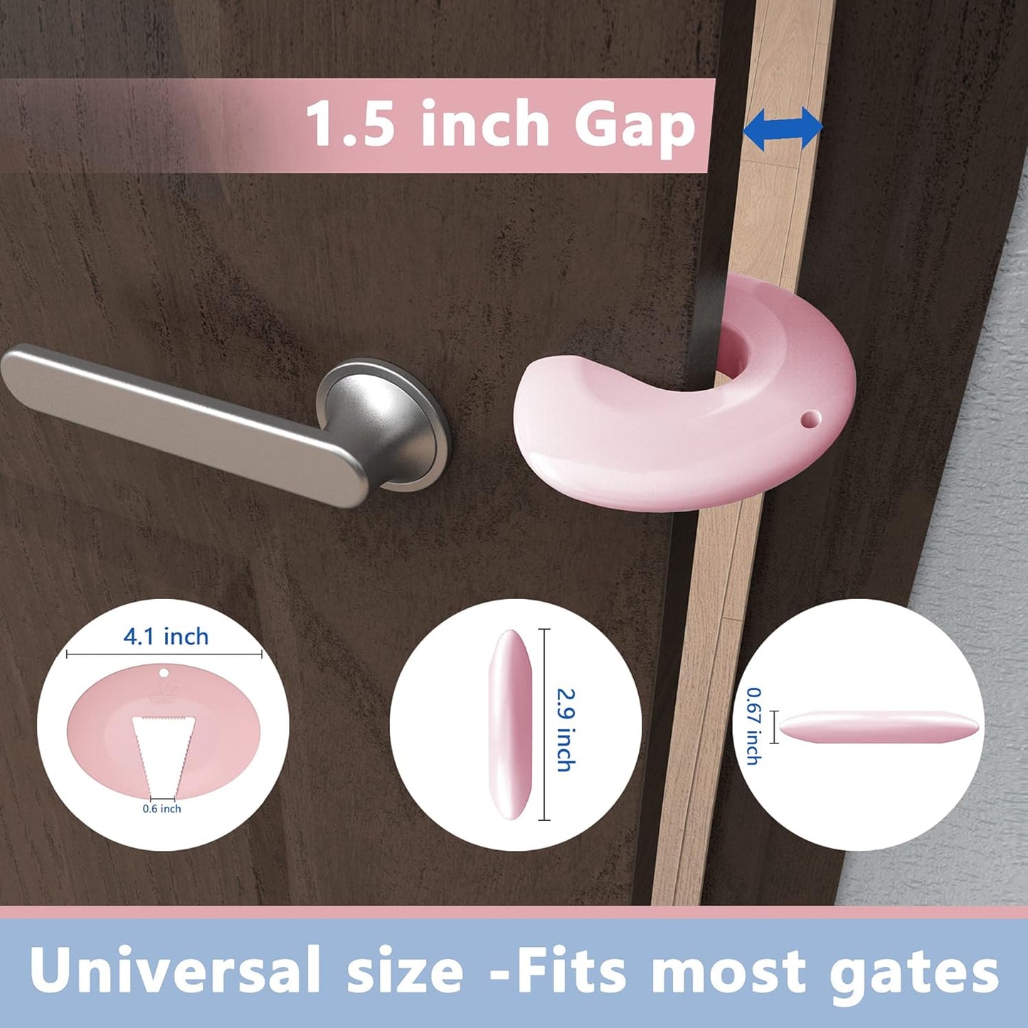 Silicone Door Pinch Guard and Door Slam Stopper, Durable Finger Pinch Guard, Prevents Pinch Injuries, Slamming Doors, Door Stopper for Kids, 6 Packs Pink.