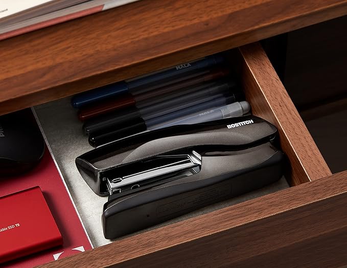 Bostitch Office Heavy Duty 40 Sheet Stapler, Small Stapler Size, Fits into The Palm of Your Hand, Black Chrome (B275-BLKCH)