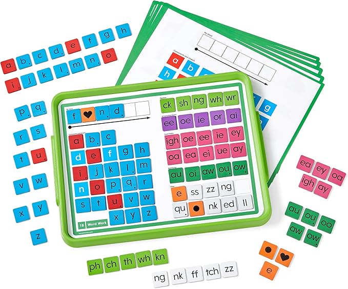 hand2mind Advancing Phonics Word Work Small Group Set, Magnetic Letter Tiles, Magnetic Letter Trays, Kindergarten Phonics Manipulatives, Phonemic Awareness, Science of Reading Classroom Materials
