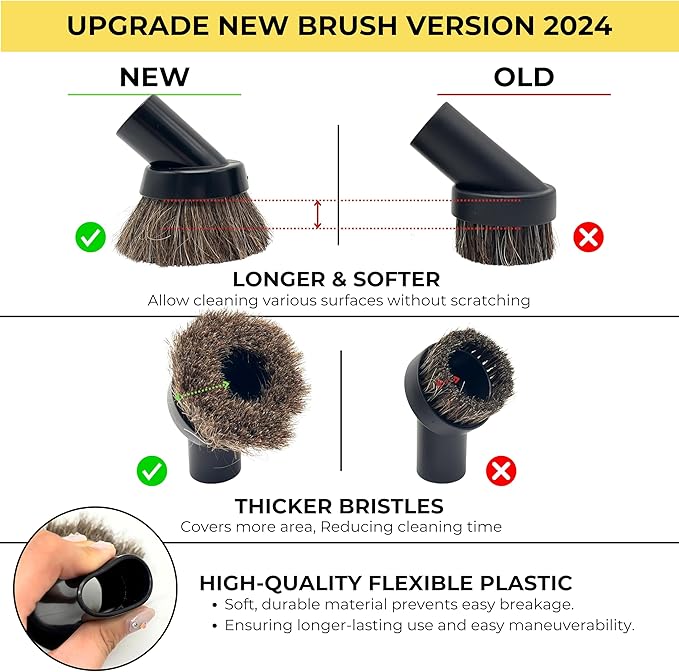 For Dyson Specialized Vacuum Brush Attachments for Car Detailing, Figurines, Funiture, Displays: Traceless Dust Brush, Premium Horsehair Dusting Brush Vacuum Accessories for V7 V8 V10 V11 V15