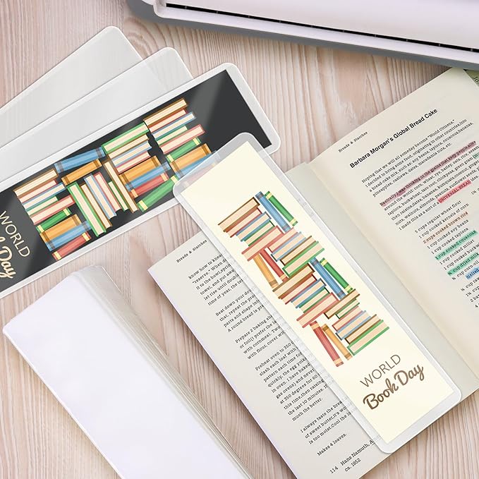 500 Pcs Bookmark Laminating Pouches 2x8inch 5 Mil Hot Laminator Sleeves DIY Bookmark Making Kit for Book Lovers(Without Laminating Machines)