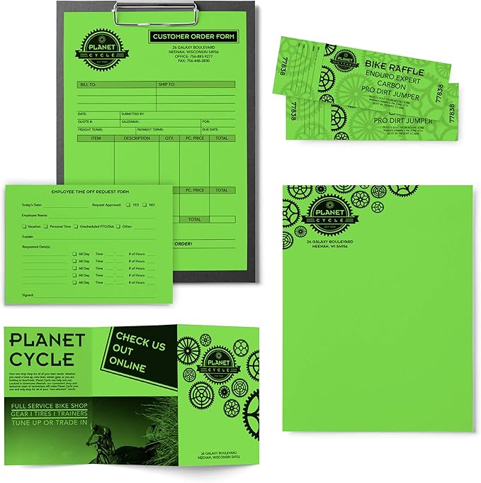 Neenah Astrobrights Premium Color Paper, 24 lb, 8.5 x 11 Inches, 500 Sheets, Martian Green (WAU21801) (Pack of 2)
