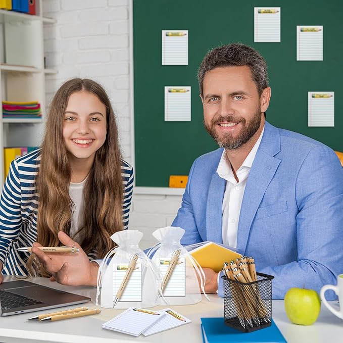 Eersida 72 Pcs Teacher Sticky Notes with Pen Teacher Appreciation Gifts Bulk Thank You Notepads for Teacher's Day School Supplies Back to School The Best Teacher Appreciation Gifts