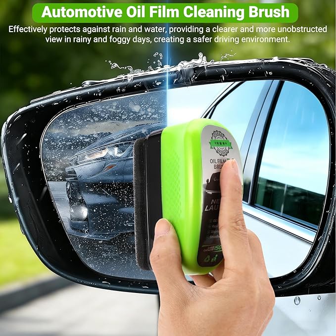 Clear Vision Glass Cleaner -Oil Free Car Glass Brushes, Upgrade 2.0 Cleaner, Automotive Oil Film Cleaning Brush for Car Windows, Clearvision Cars Windshield Cleaner Tool (2Pc's/Set)